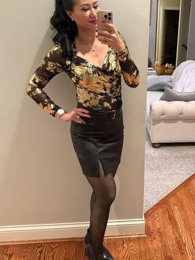 Classic Black Faux Leather Mini Skirt